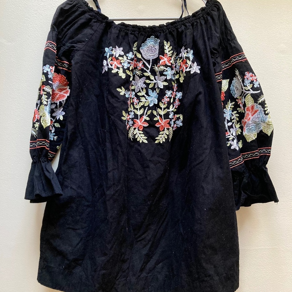 Free People Embroidered Tunic With Pockets